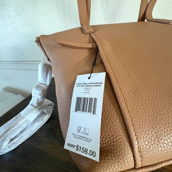 Vera Bradley Charlie Small Shoulder Bag in leather- Camel- NWT - Picture 7 of 7